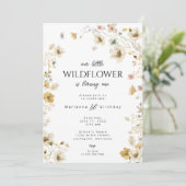 Invitation boho fleur sauvage de premier anniversa (Debout devant)