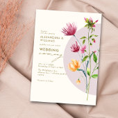 Invitation Boho Fleur sauvage de printemps unique Mariage Whi