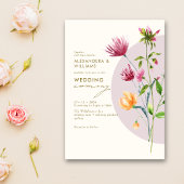 Invitation Boho Fleur sauvage de printemps unique Mariage Whi