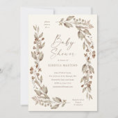 Invitation Boho Fleur sauvage Élégant Baby shower Floral (Devant)