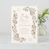Invitation Boho Fleur sauvage Élégant Baby shower Floral (Debout devant)