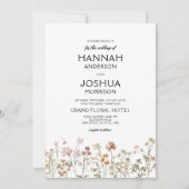 Invitation Boho Fleur sauvage Élégant Mariage de jardin (Devant)