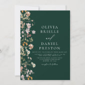 Invitation Boho Fleur sauvage Emerald Green Garden Mariage (Devant)