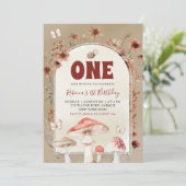 Invitation Boho Fleur Sauvage Escargot et Champignon Premier  (Debout devant)