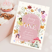Invitation Boho Fleur sauvage Fairy 1er fête d'anniversaire