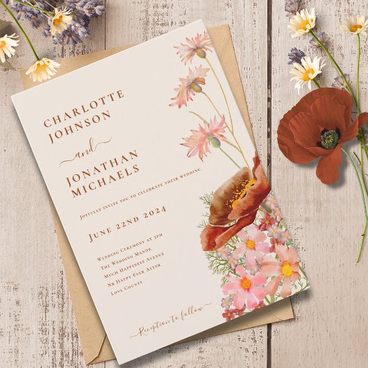 Invitation Boho Fleur sauvage Fall