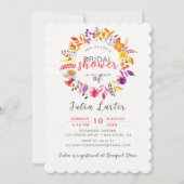 Invitation Boho Fleur sauvage Fall Wreath Fête des mariées de (Devant)
