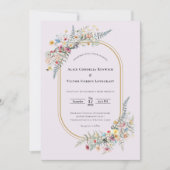 Invitation Boho Fleur sauvage Fern Lavender Mariage (Devant)