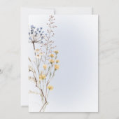 Invitation Boho Fleur sauvage Fête des mariées bleu moderne (Dos)