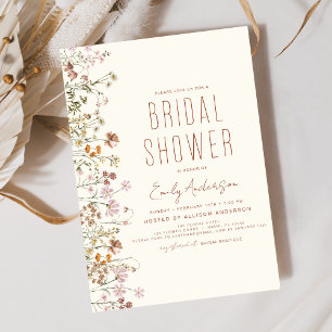 Invitation Boho Fleur sauvage Fête des mariées Jardin en fleu