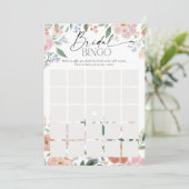 Invitation Boho Fleur sauvage Fête des mariées Jeu de Bingo (Debout devant)