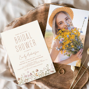 Invitation Boho Fleur sauvage Fête des mariées Photo Invitati