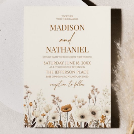 Invitation Boho Fleur sauvage Fleur sauvage Floral Jardin Mar