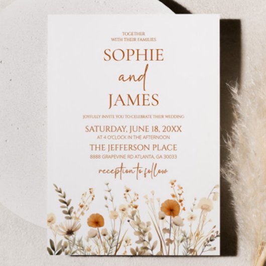 Invitation Boho Fleur sauvage Fleur sauvage Floral Jardin Mar