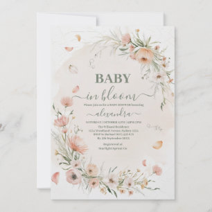 Invitation Boho Fleur sauvage Flora Baby shower
