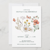 Invitation Boho Fleur sauvage Floral (Devant)