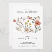 Invitation Boho Fleur sauvage Floral (Devant / Derrière)