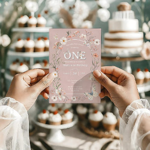 Invitation Boho Fleur sauvage Floral Baby Anniversaire