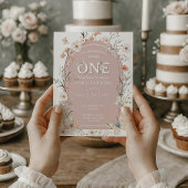 Invitation Boho Fleur sauvage Floral Baby Anniversaire