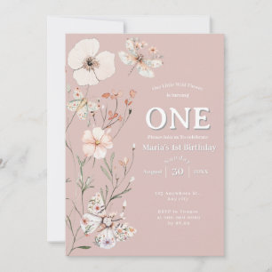 Invitation Boho Fleur sauvage Floral Baby Anniversaire