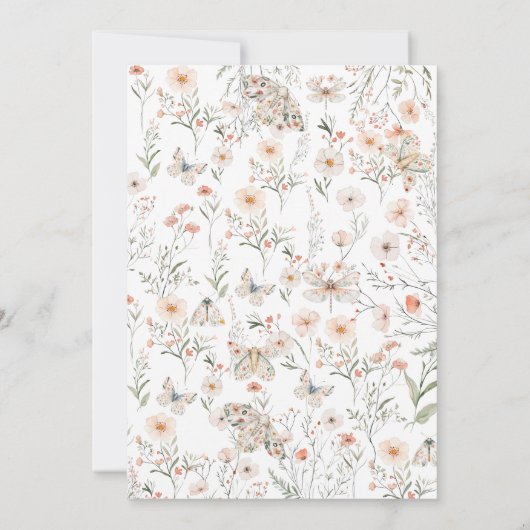 Invitation Boho Fleur sauvage Floral Baby Anniversaire (Dos)