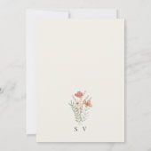 Invitation Boho Fleur sauvage Floral Beige Mariage (Dos)