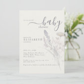 Invitation Boho Fleur sauvage Floral Cream Baby shower (Debout devant)