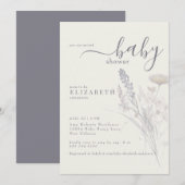 Invitation Boho Fleur sauvage Floral Cream Baby shower (Devant / Derrière)