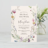 Invitation Boho Fleur sauvage Floral Fête des mariées (Debout devant)