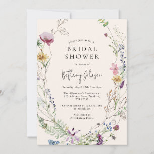 Invitation Boho Fleur sauvage Floral Fête des mariées
