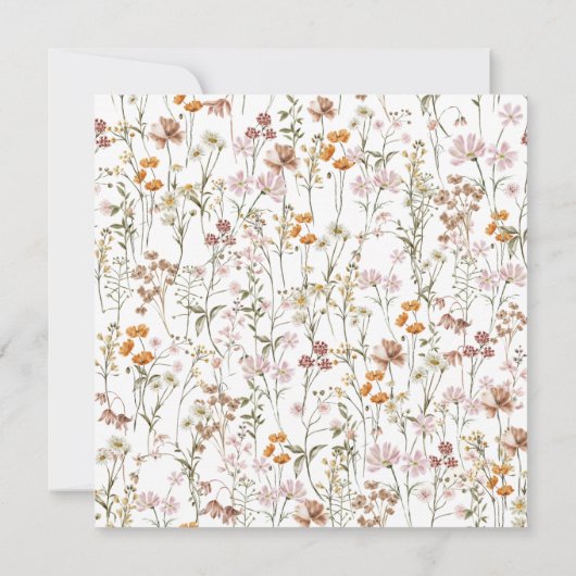 Invitation Boho Fleur sauvage Floral Fête des mariées Brunch (Dos)