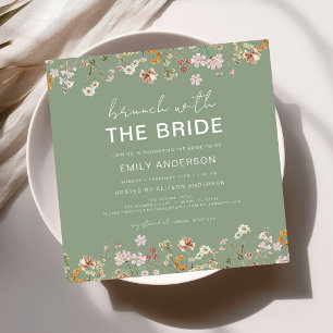 Invitation Boho Fleur sauvage Floral Fête des mariées Brunch