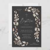 Invitation Boho Fleur sauvage Floral Genre Baptême neutre (Devant)