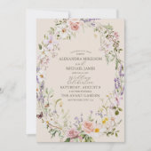 Invitation Boho Fleur sauvage Floral Mariage (Devant)