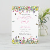 Invitation Boho Fleur sauvage Floral Photo Graduation Party (Debout devant)