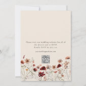 Invitation Boho Fleur sauvage Floral QR Code RSVP Mariage (Dos)