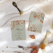 Invitation Boho Fleur sauvage Floral Sage Baby shower vert