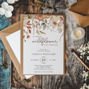 Invitation Boho Fleur sauvage Floral Sur Le Chemin Baby showe
