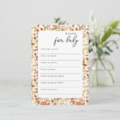 Invitation Boho Fleur sauvage Floral Voeux pour bébé (Debout devant)
