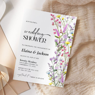 Invitation Boho Fleur sauvage Floral Wedding shower Minimalis