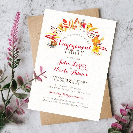 Invitation Boho Fleur sauvage Foliage Mariage