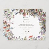 Invitation Boho Fleur sauvage Garden Engagement Party Invitat (Devant / Derrière)