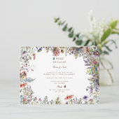 Invitation Boho Fleur sauvage Garden Engagement Party Invitat (Debout devant)