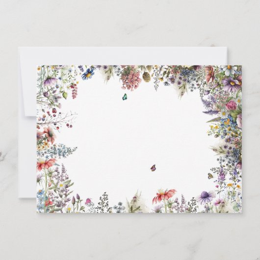 Invitation Boho Fleur sauvage Garden Engagement Party Invitat (Dos)