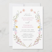 Invitation Boho Fleur sauvage Garden Mariage (Devant)