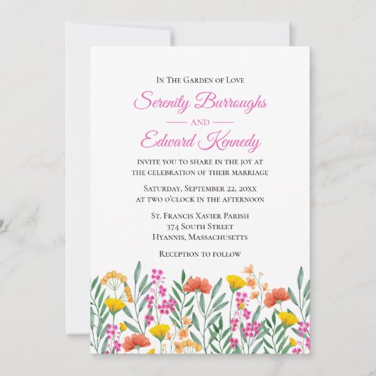 Invitation Boho Fleur sauvage Garden Spring Floral Mariage (Devant)