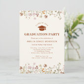 Invitation Boho Fleur sauvage Graduation Party Boho Bloom (Debout devant)
