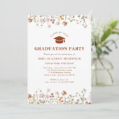 Invitation Boho Fleur sauvage Graduation Party Boho Bloom (Debout devant)