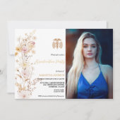 Invitation Boho Fleur sauvage Infirmière en herbe Fête de gra (Devant)