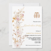 Invitation Boho Fleur sauvage Infirmière en herbe Fête de gra (Devant)